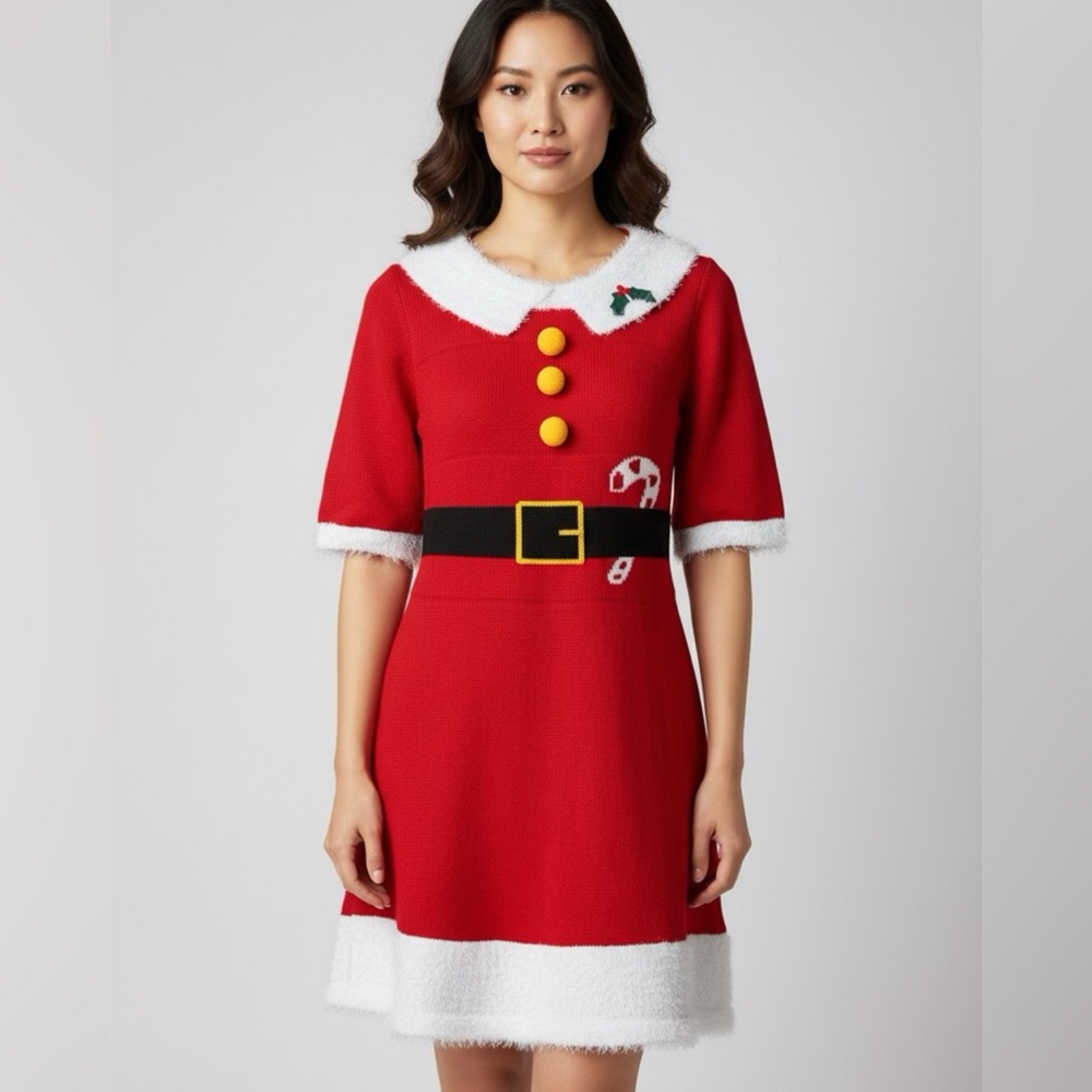 Mrs Santa Ugly Christmas Costume Dress. Ptp 20” length 39
